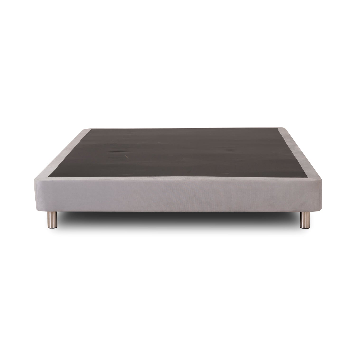 Base Cama Doble Napoli Microfibra Gris