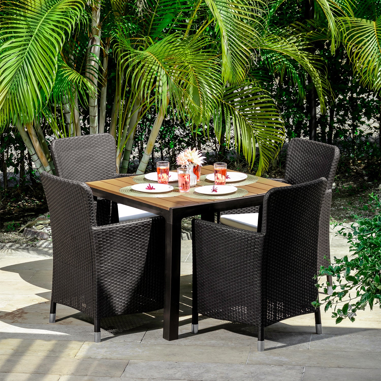 Comedor 4 Puestos Exterior Capri Wengue