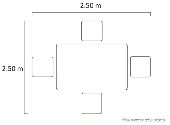 Comedor 4 Puestos Exterior Capri Wengue