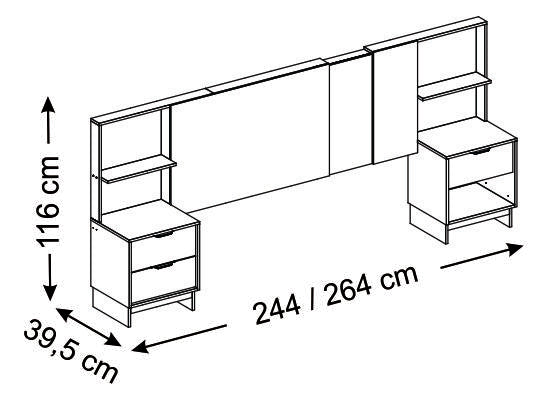 Cabecera 160 Ceratto Natural Flex + Nochero*