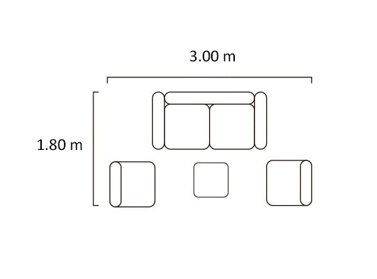 Juego Sala X4 Exterior Comfort Ferrara Wengue