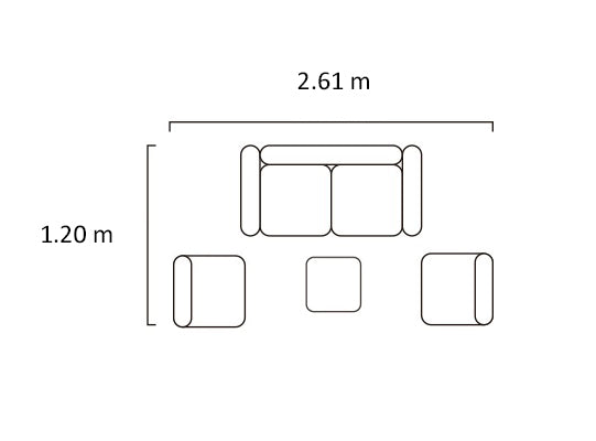 Juego Sala Exterior Set X4 Comfort Capri Mocca