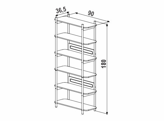 Biblioteca Santorini 90X180X36 Natural, Tejido