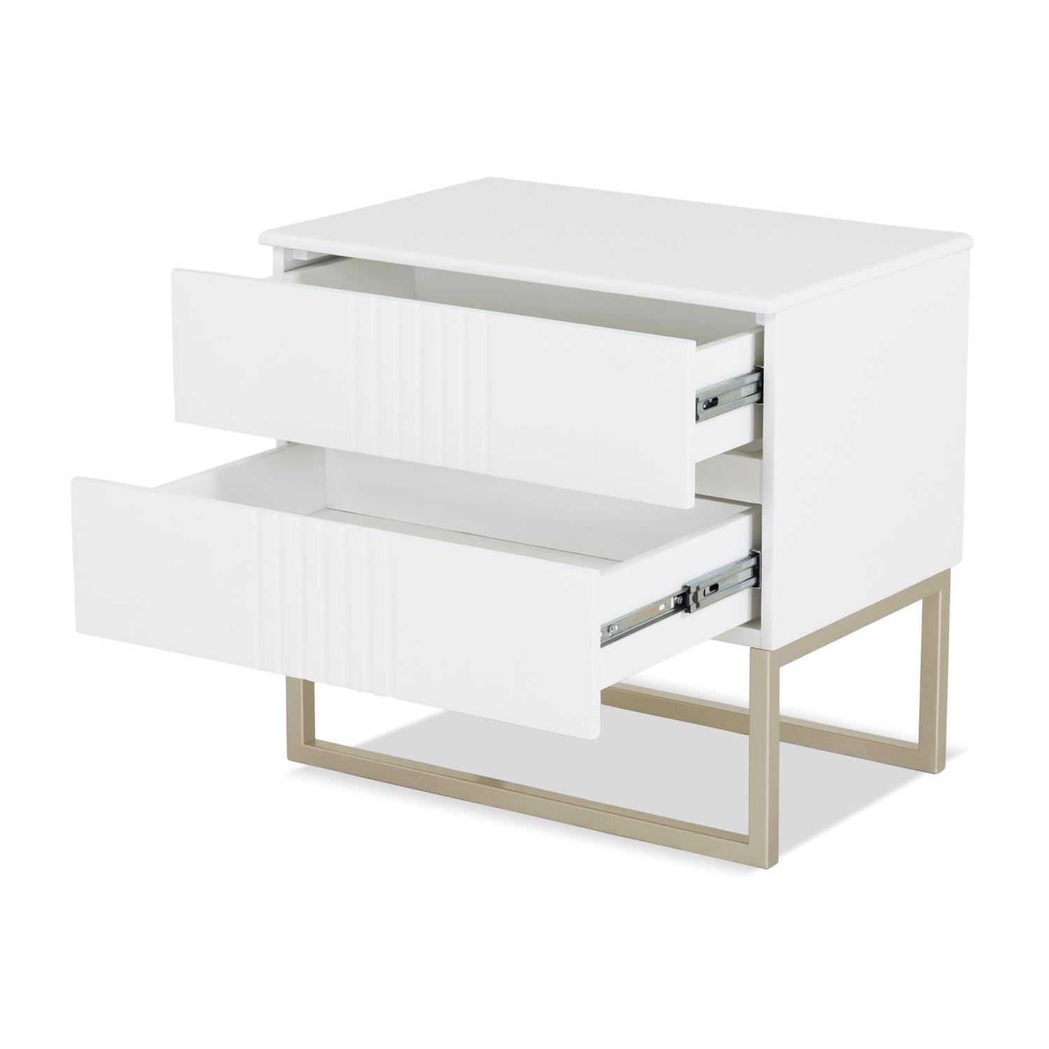 Mesa de Noche Oporto Blanco Perla, Champaña