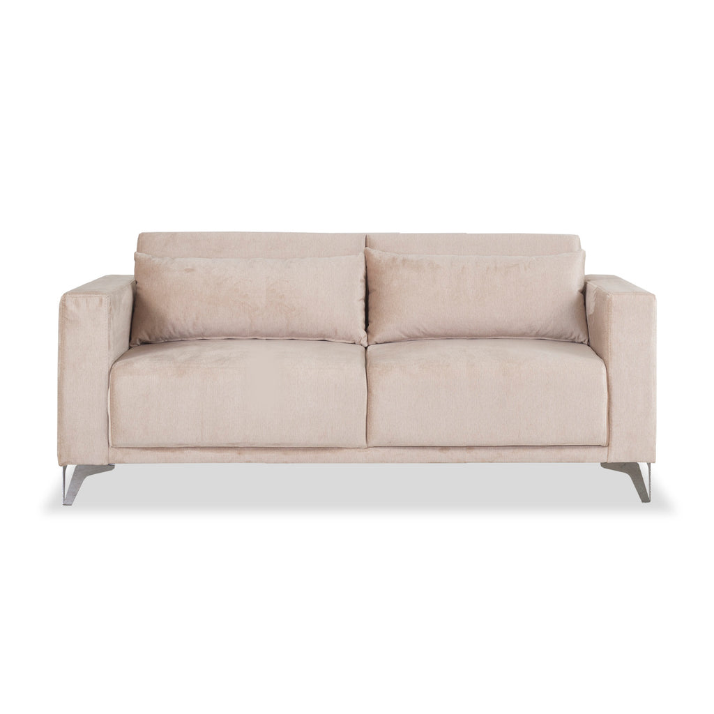 Sofá 3 puestos chicago velvet suprema beige Muebles Jamar