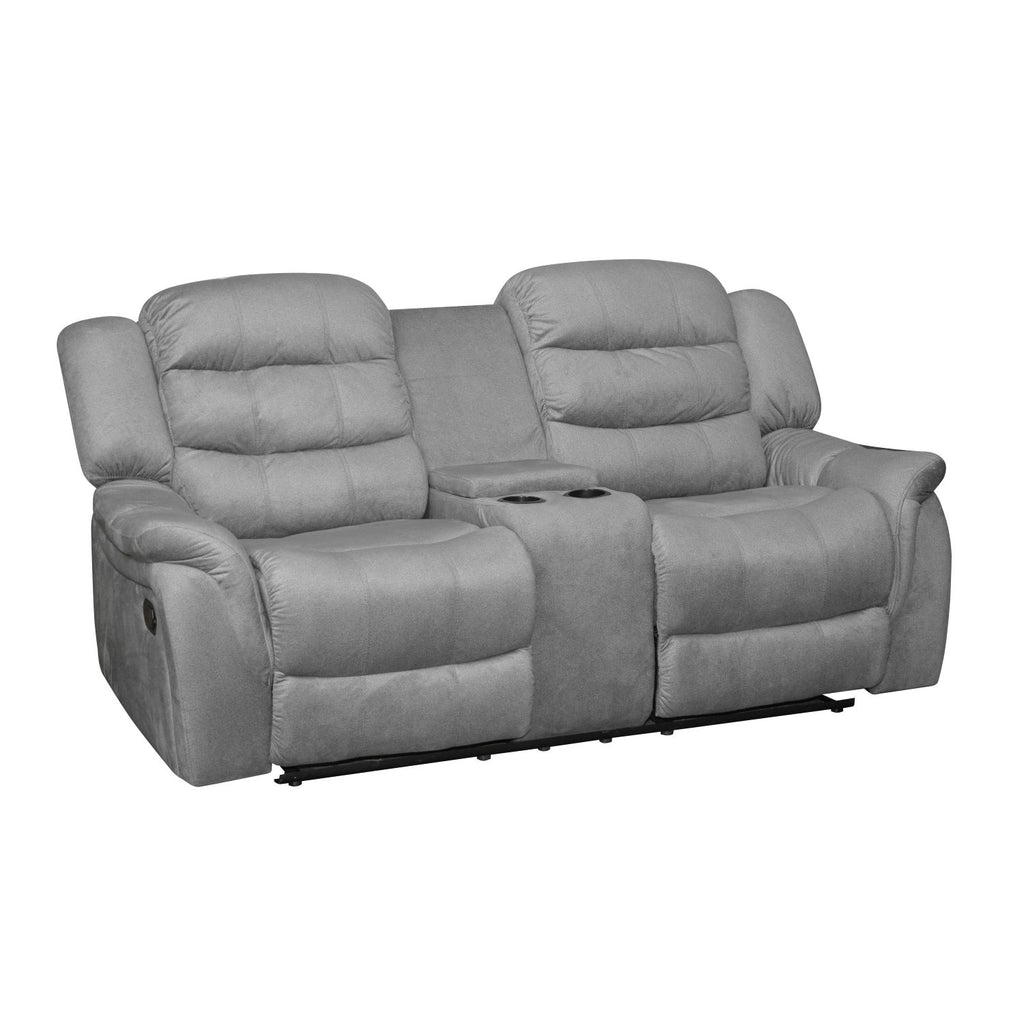 Sofa Reclinable 2 Puestos Alamo Microfibra Poland Gris