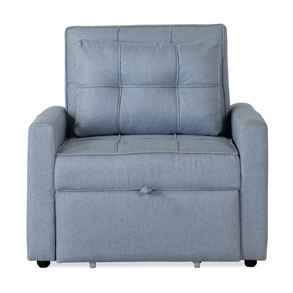Sofá cama 1 puesto zoe lino caviar celeste Muebles Jamar