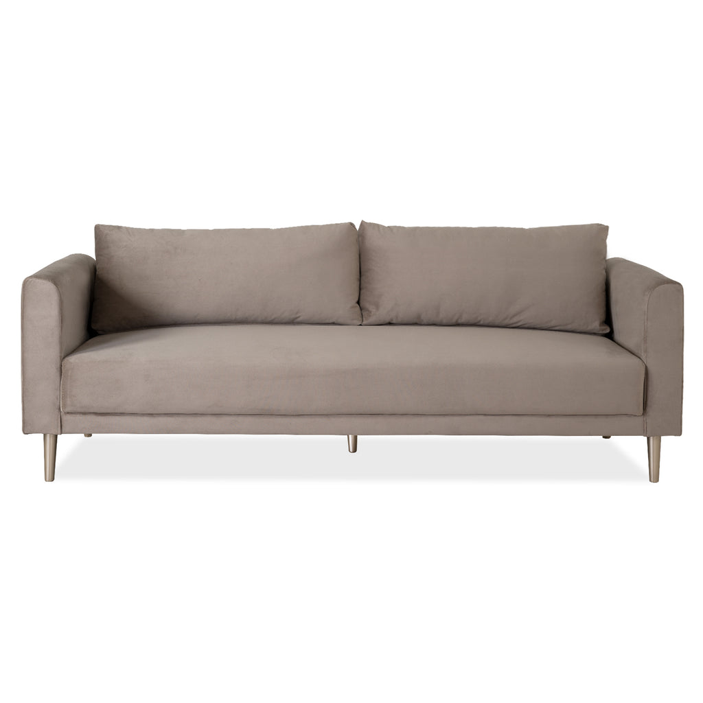 Sofá cama leck velvet garden taupe, champaña Muebles Jamar