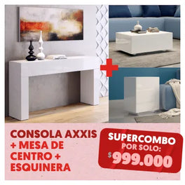 Consola axxis+ mesa de centro+esquinera por $999.000