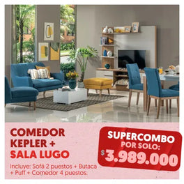 Comedor kepler + sala hugo por $3.989.000