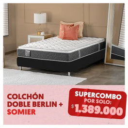 Colchon doble berlin+ somier por $1.389.000