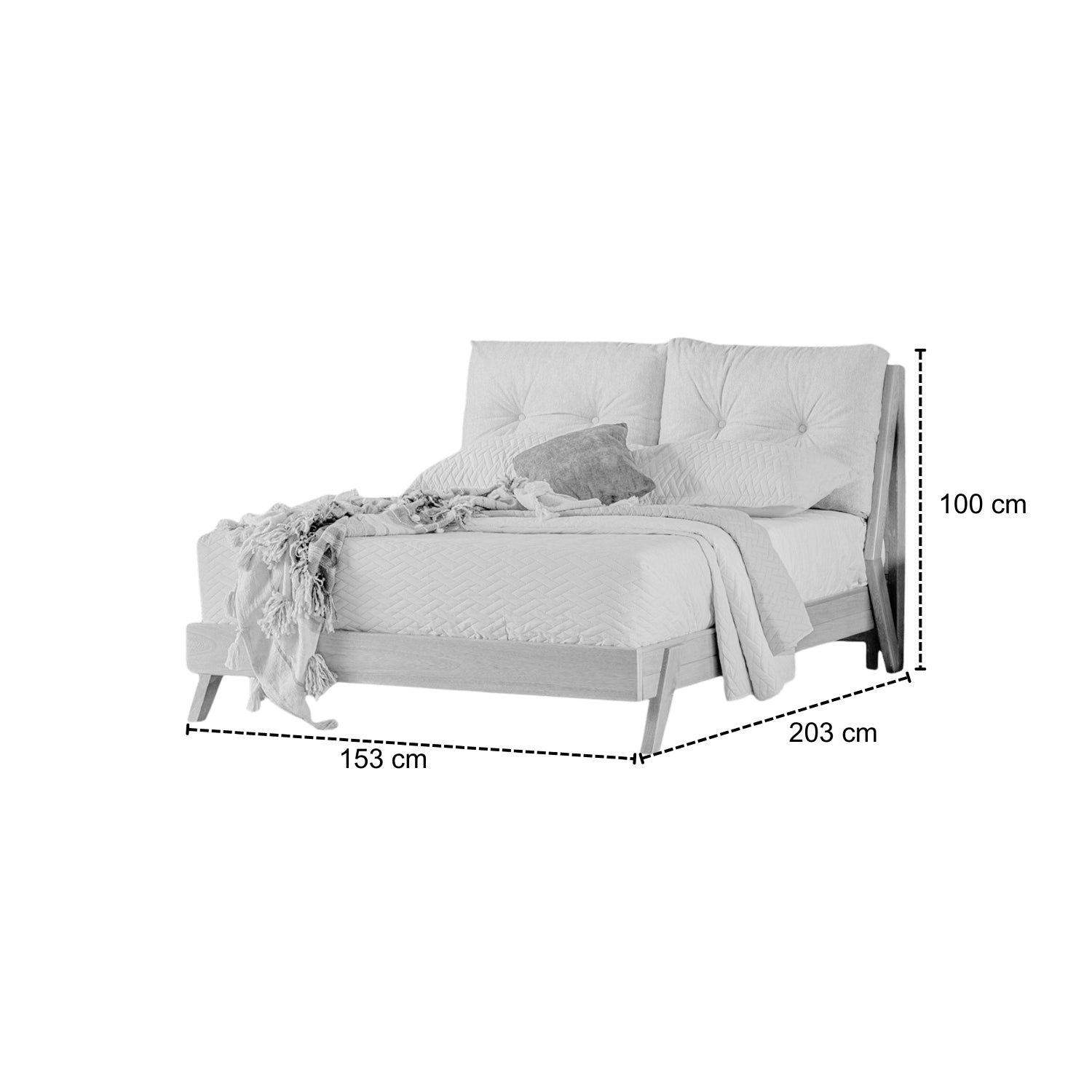 Cama Doble Alky Crudo, Natural