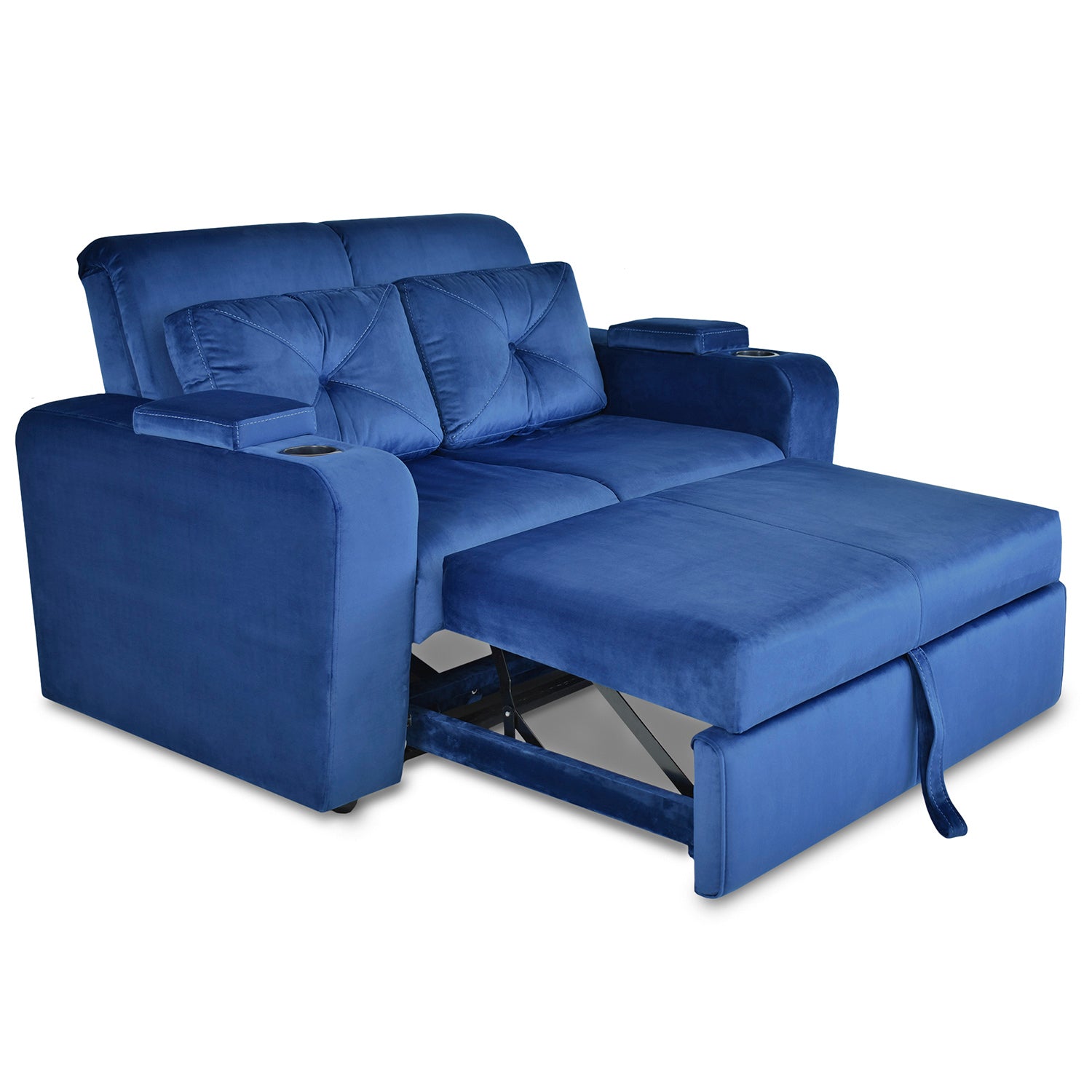 Sofá Cama Boston Velvet Rich Azul