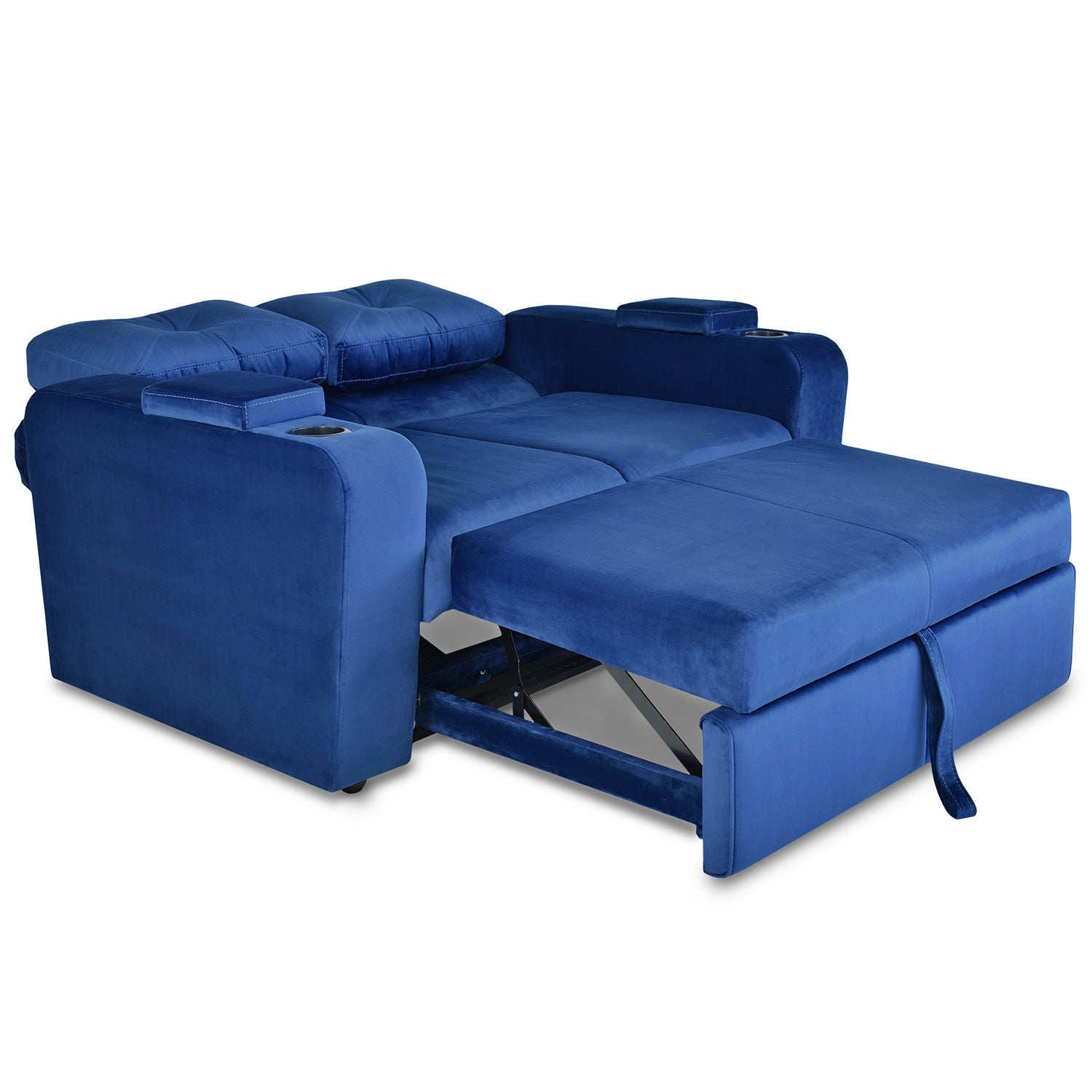 Sofá Cama Boston Velvet Rich Azul