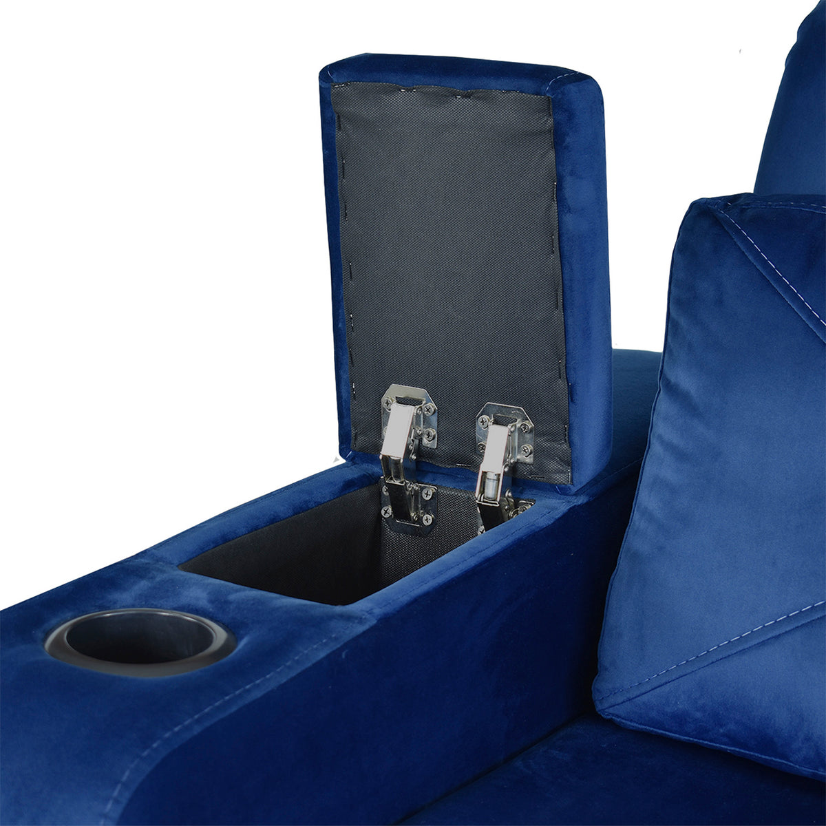 Sofá Cama Boston Velvet Rich Azul