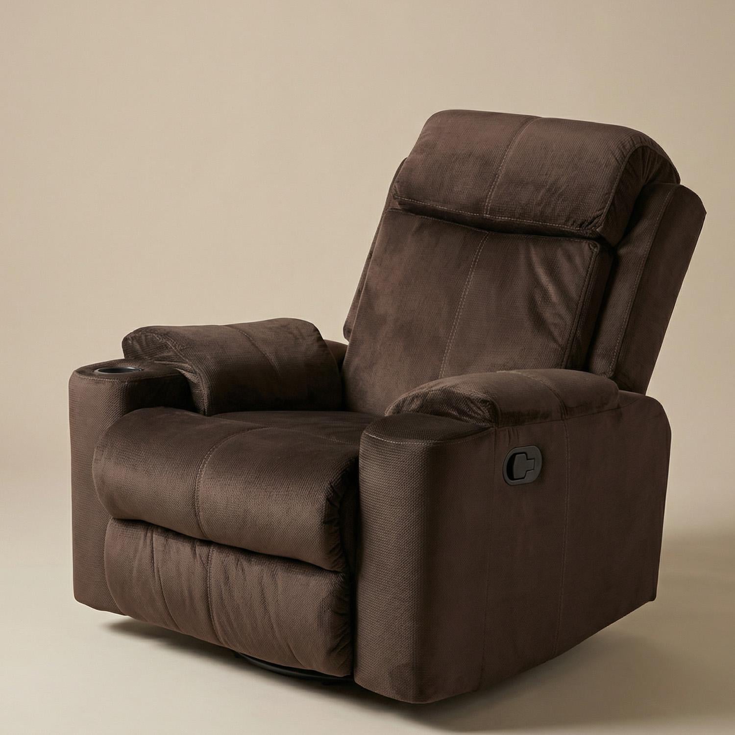 Sillón Reclinable Mecedora Giratoria Delta Microfibra Chocolate