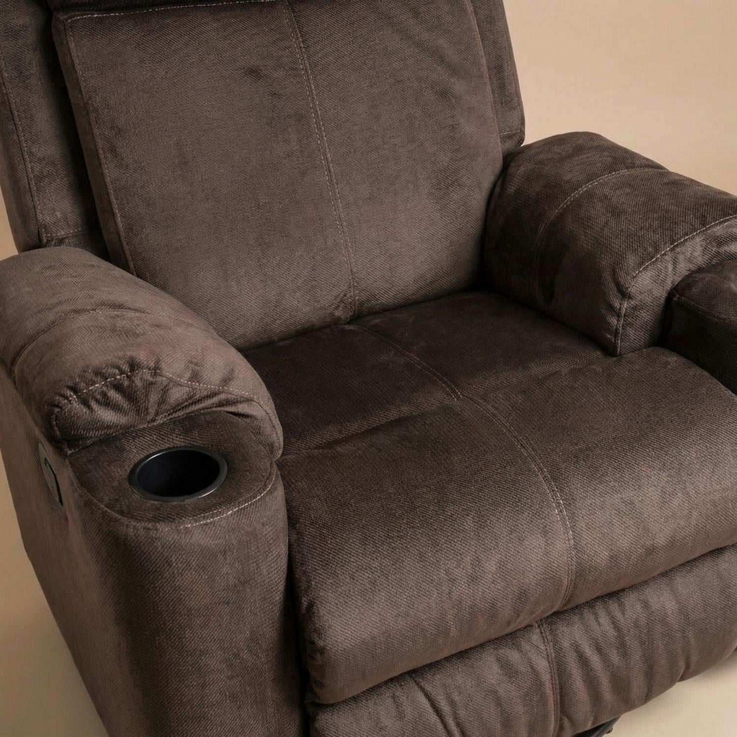 Sillón Reclinable Mecedora Giratoria Delta Microfibra Chocolate