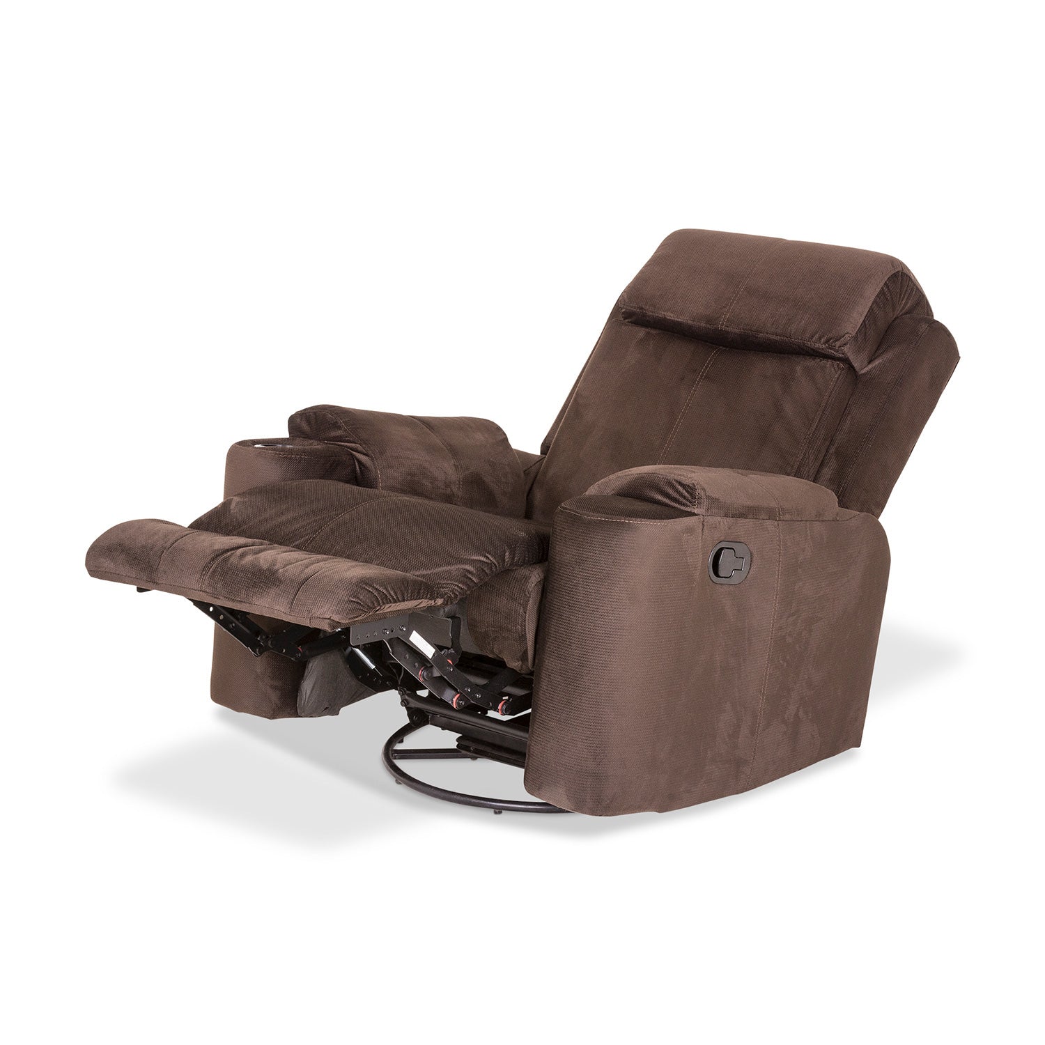 Sillón Reclinable Mecedora Giratoria Delta Microfibra Chocolate