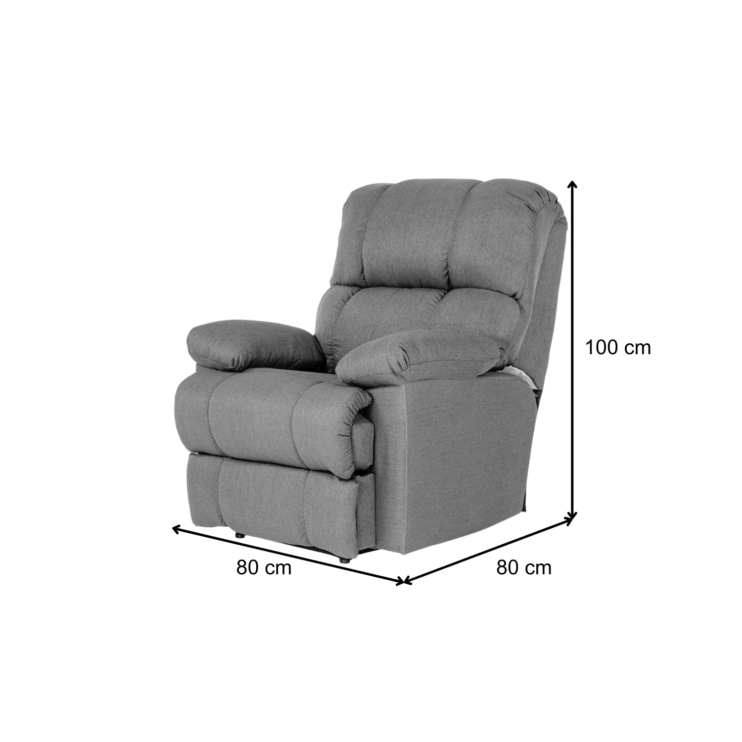 Sillón Reclinable Curitiba Eurocuero Negro Electrica