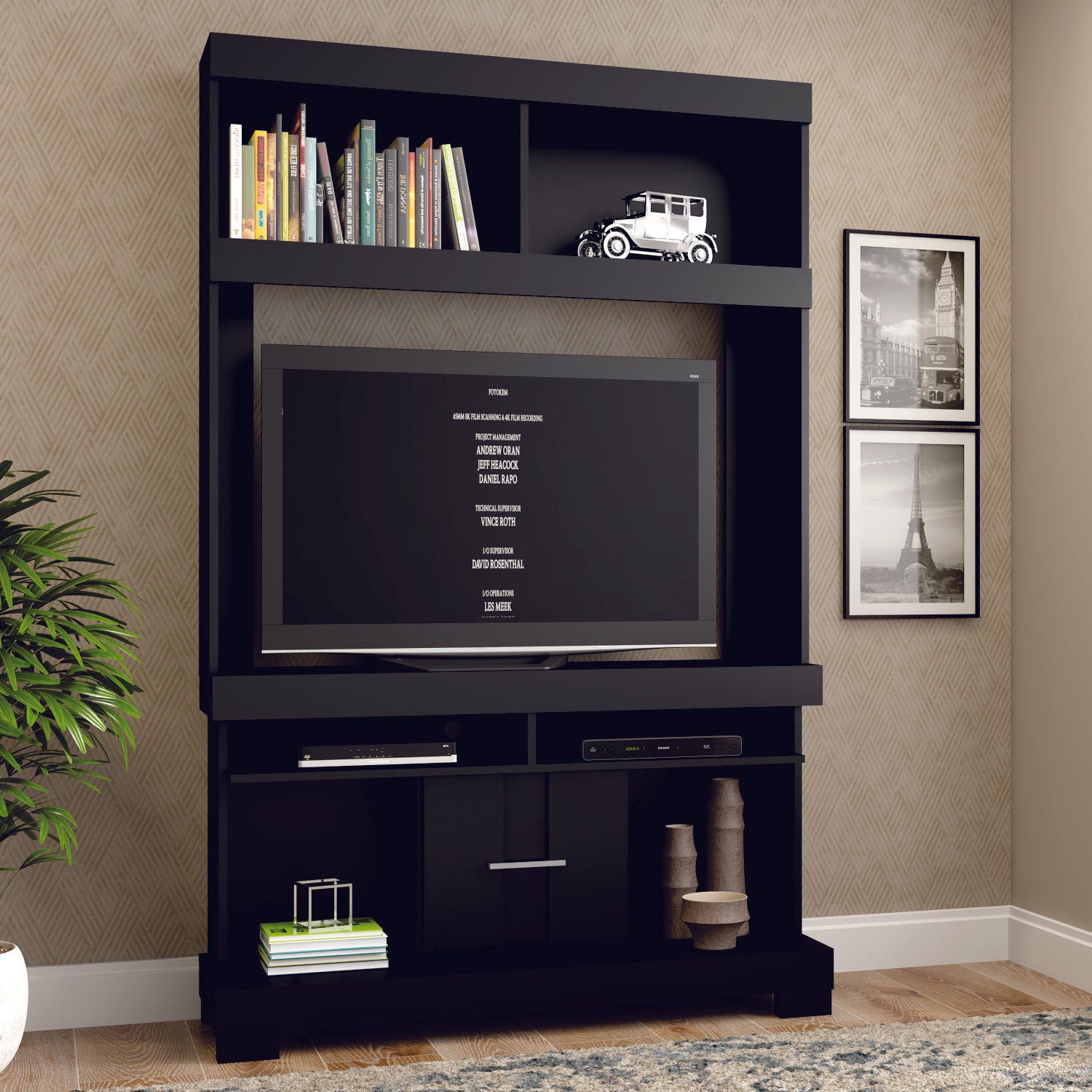 Centro de Entretenimiento Green Negro 110X186X37