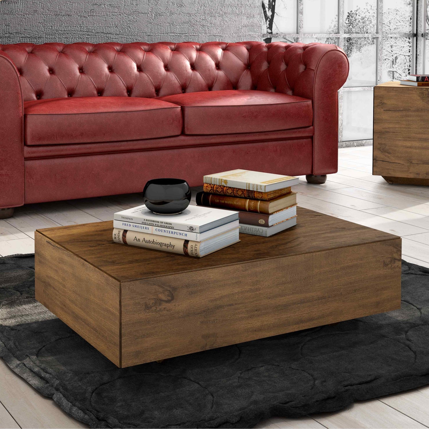 Mesa de Centro Kansas Natural Oscuro Premium