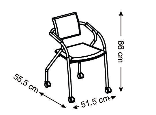 Silla de Escritorio Bonn Eurocuero Rojo