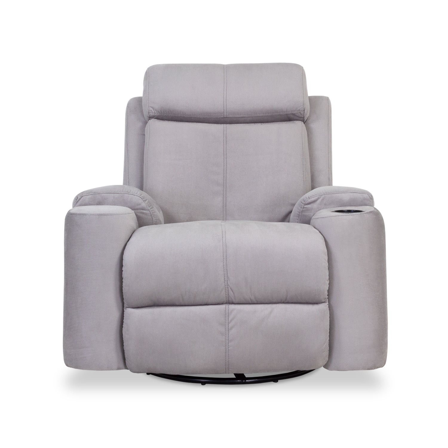 Sillón Reclinable Mecedora Giratoria Delta Microfibra Poland Gris