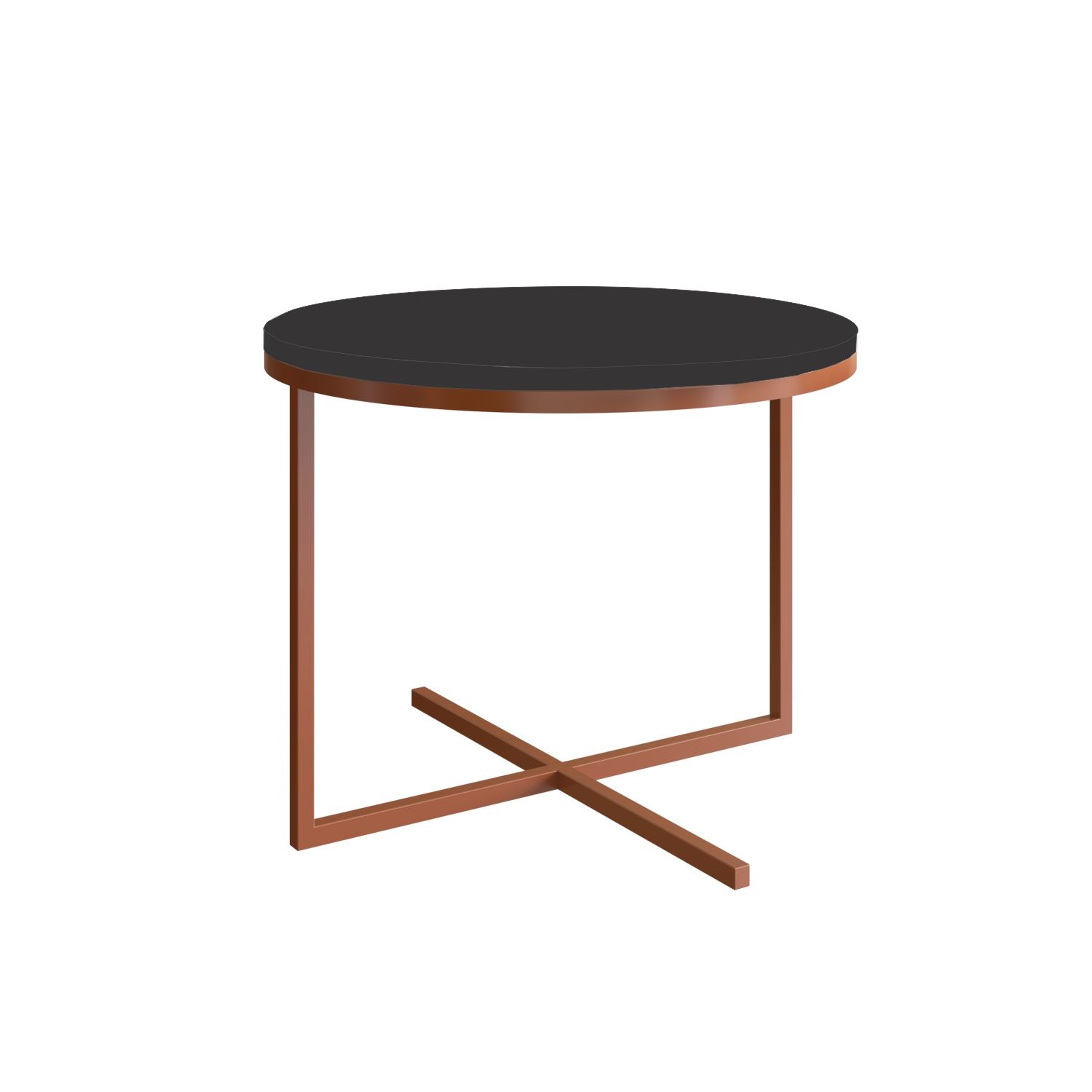 Set X3 Mesa Auxiliar Baru Negro, Bronce