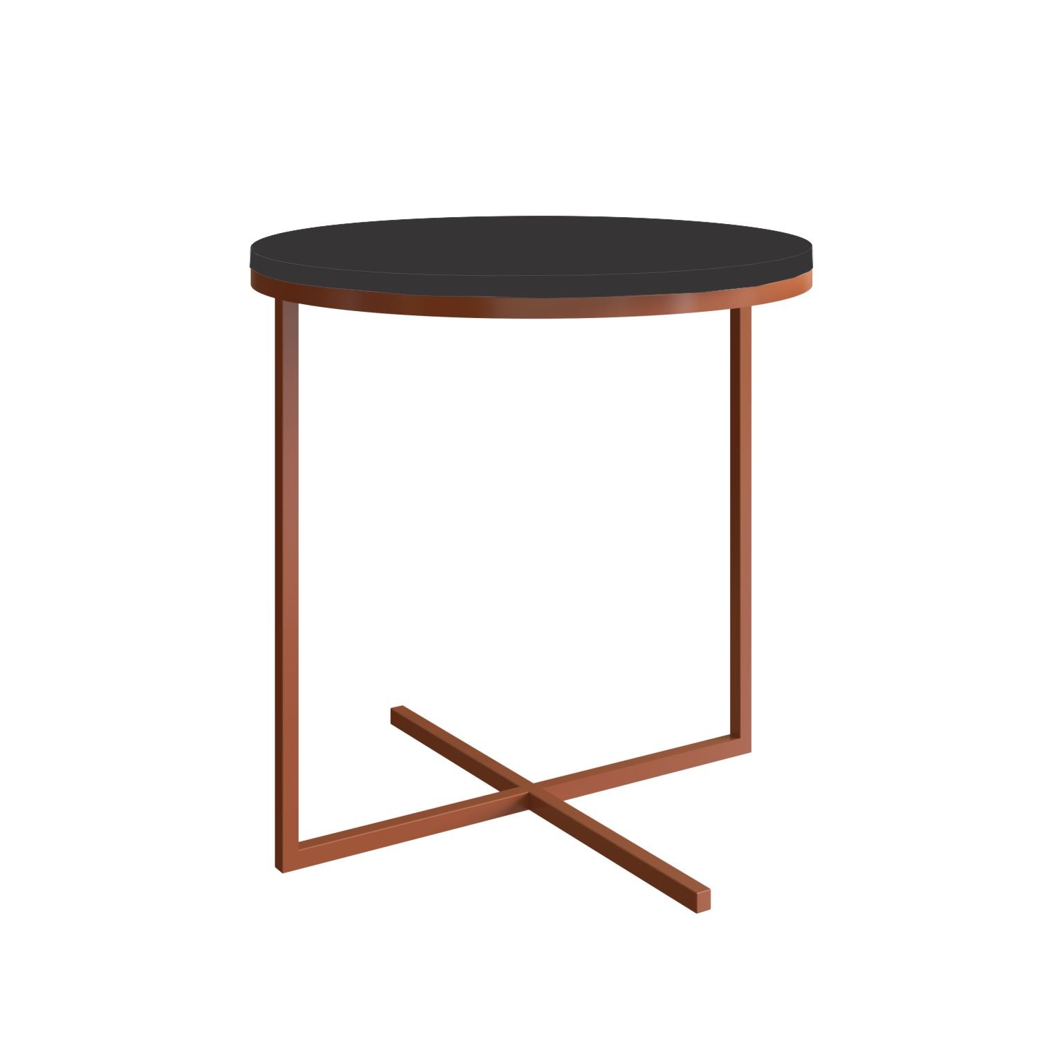 Set X3 Mesa Auxiliar Baru Negro, Bronce