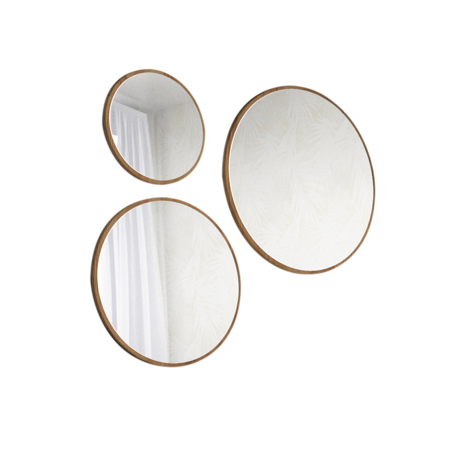 Set X3 Espejo Redondo Loft Natural