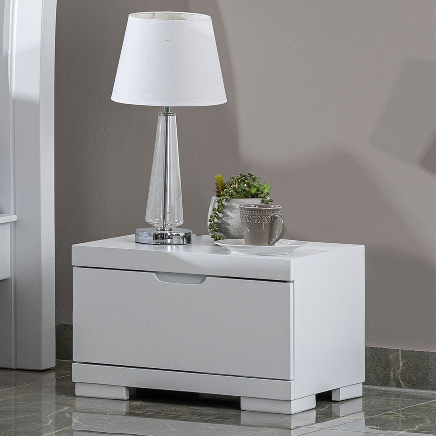 Mesa de Noche Noruega Blanco
