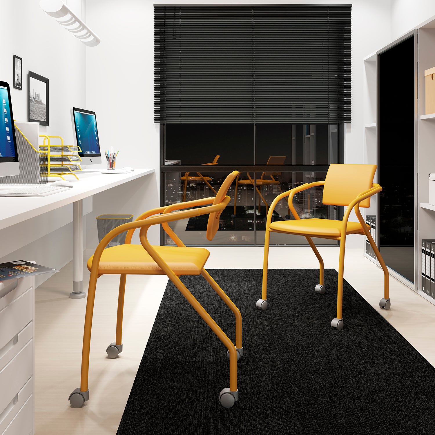Silla de Escritorio Bonn Eurocuero Amarillo