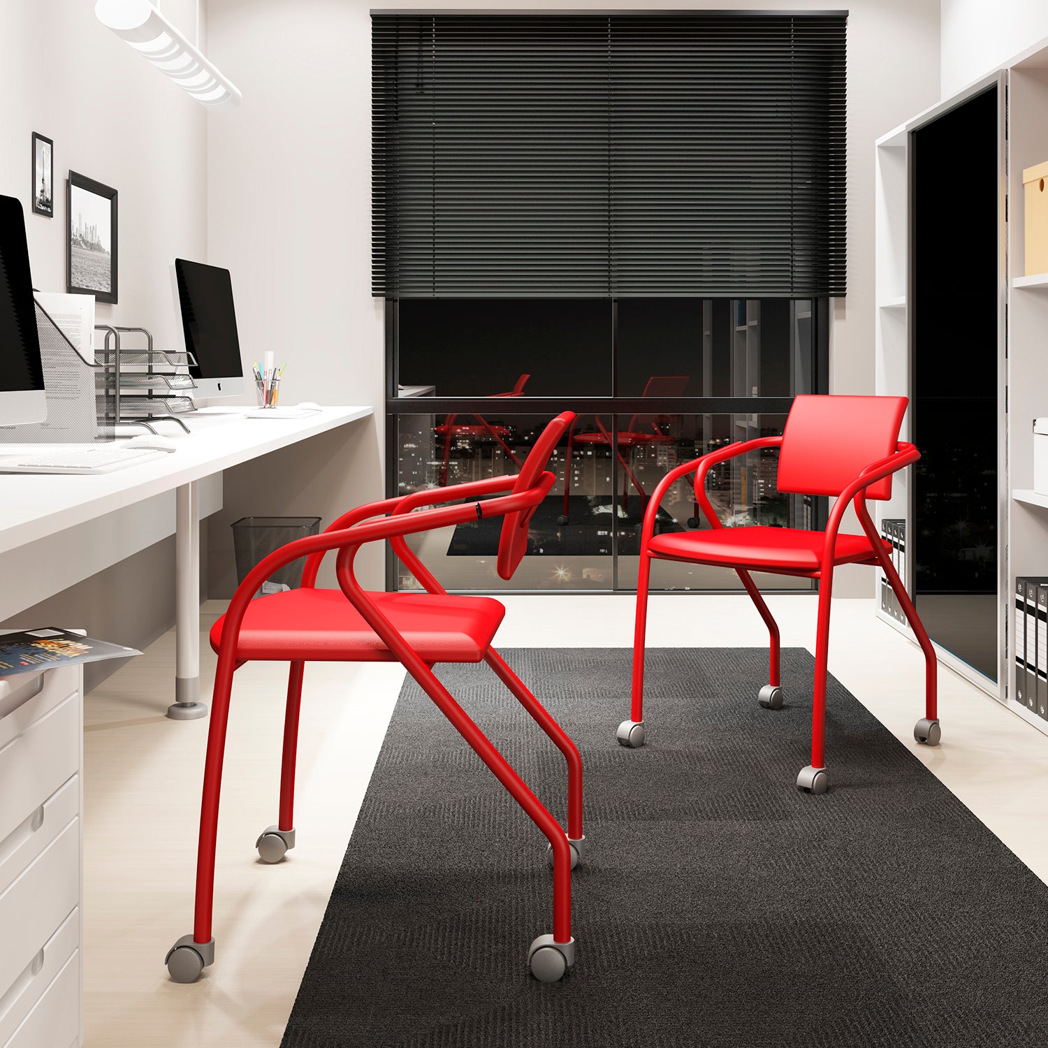 Silla de Escritorio Bonn Eurocuero Rojo