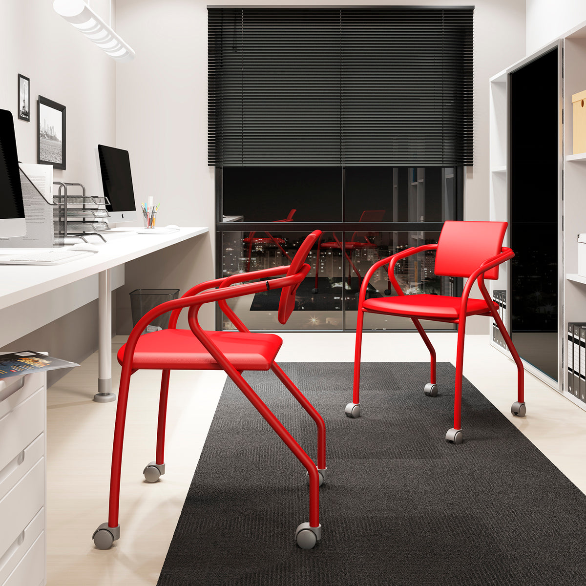 Silla de Escritorio Bonn Eurocuero Rojo