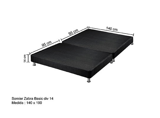 Base Cama Par Doble New Zabra (Alto 14 cm)