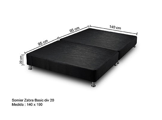Base Cama Par Doble New Zabra (Alto 20 cm)