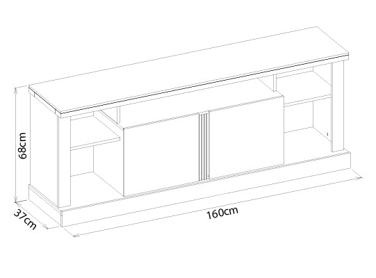 Mesa de Tv Lewis Negro 160X68X37*