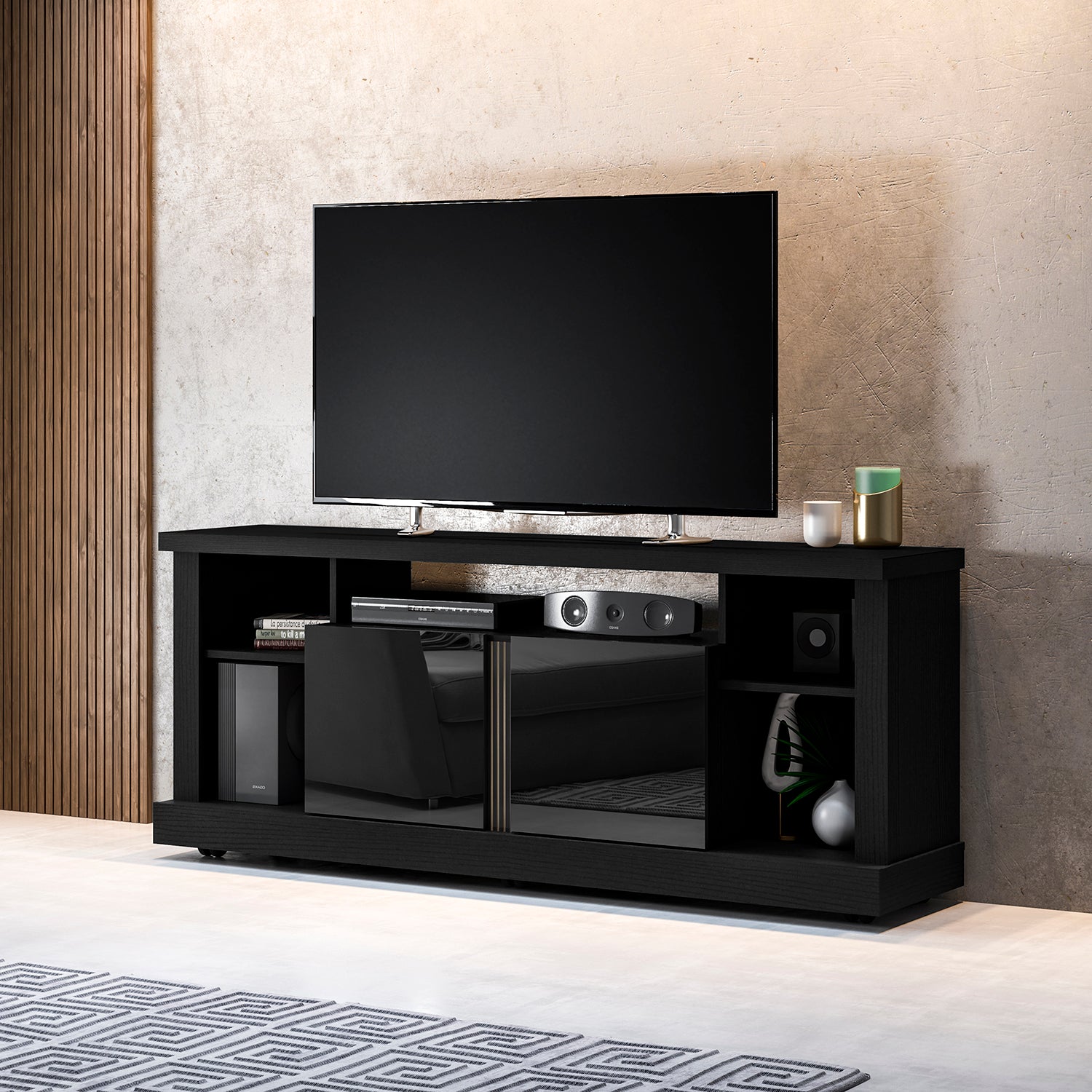 Mesa de Tv Lewis Negro 160X68X37*
