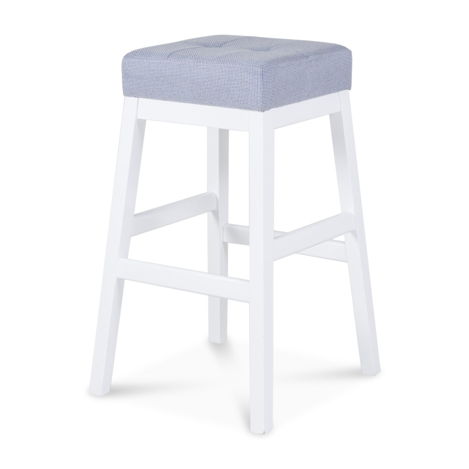 Silla Bar Kepler Lino Kaviar Celeste, Blanco Poliuretano