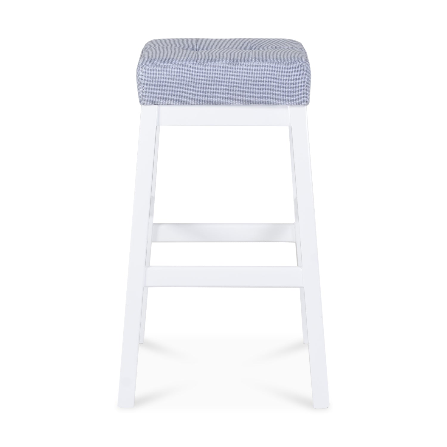 Silla Bar Kepler Lino Kaviar Celeste, Blanco Poliuretano