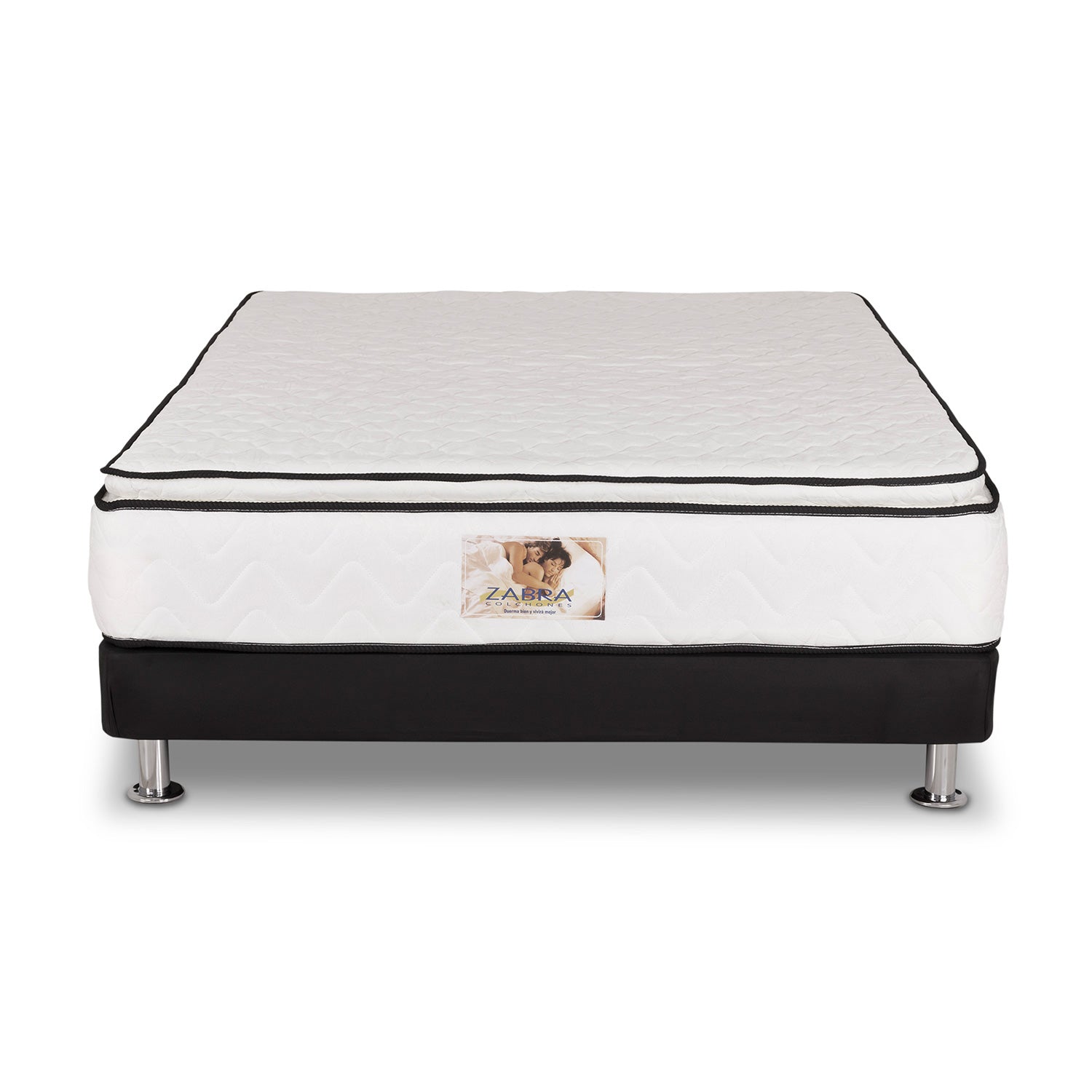 Colchon Doble Axel + Protector Doble + Almohada Zabra (Garantía 5 años)