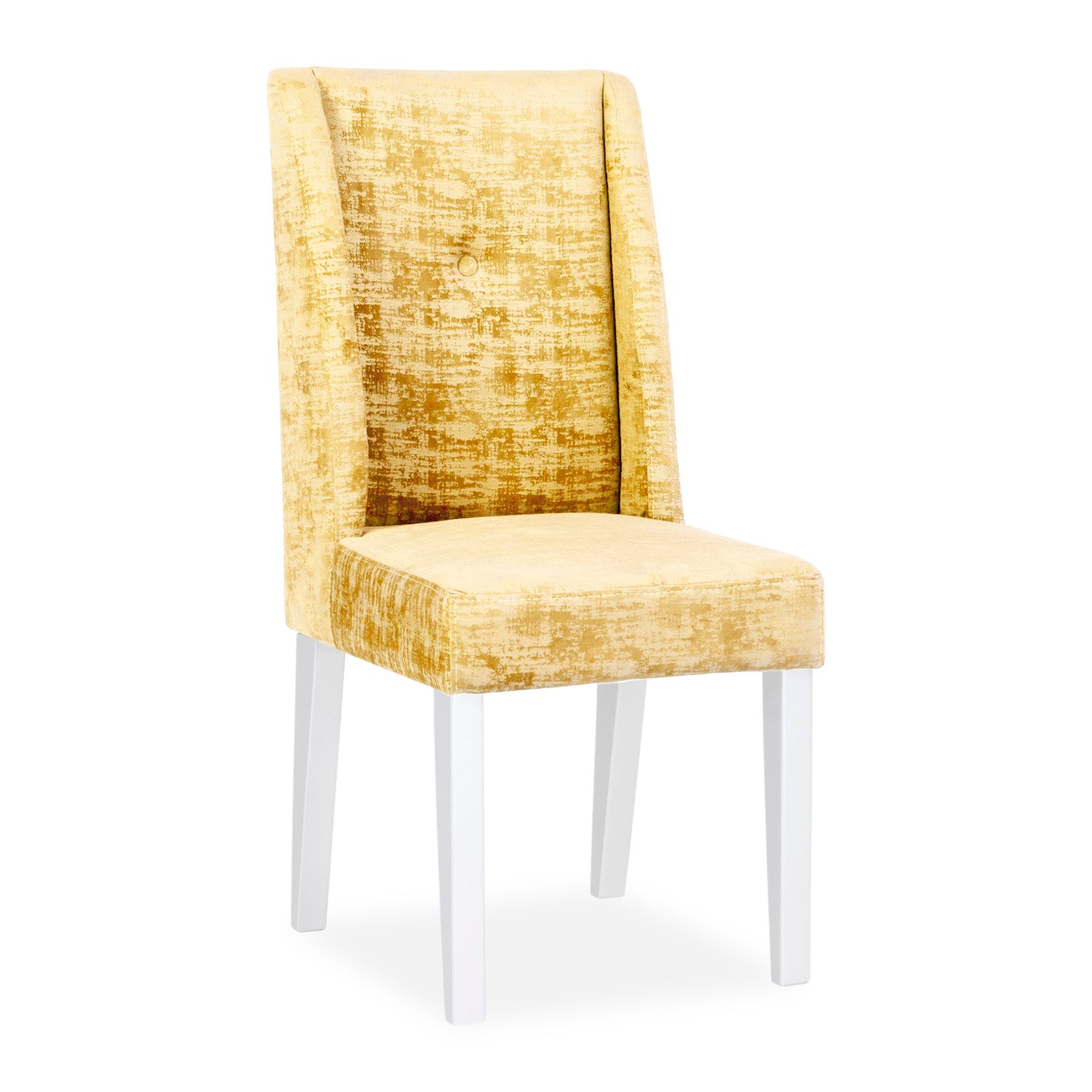Silla Comedor Bulgary Chenille Oro, Blanco