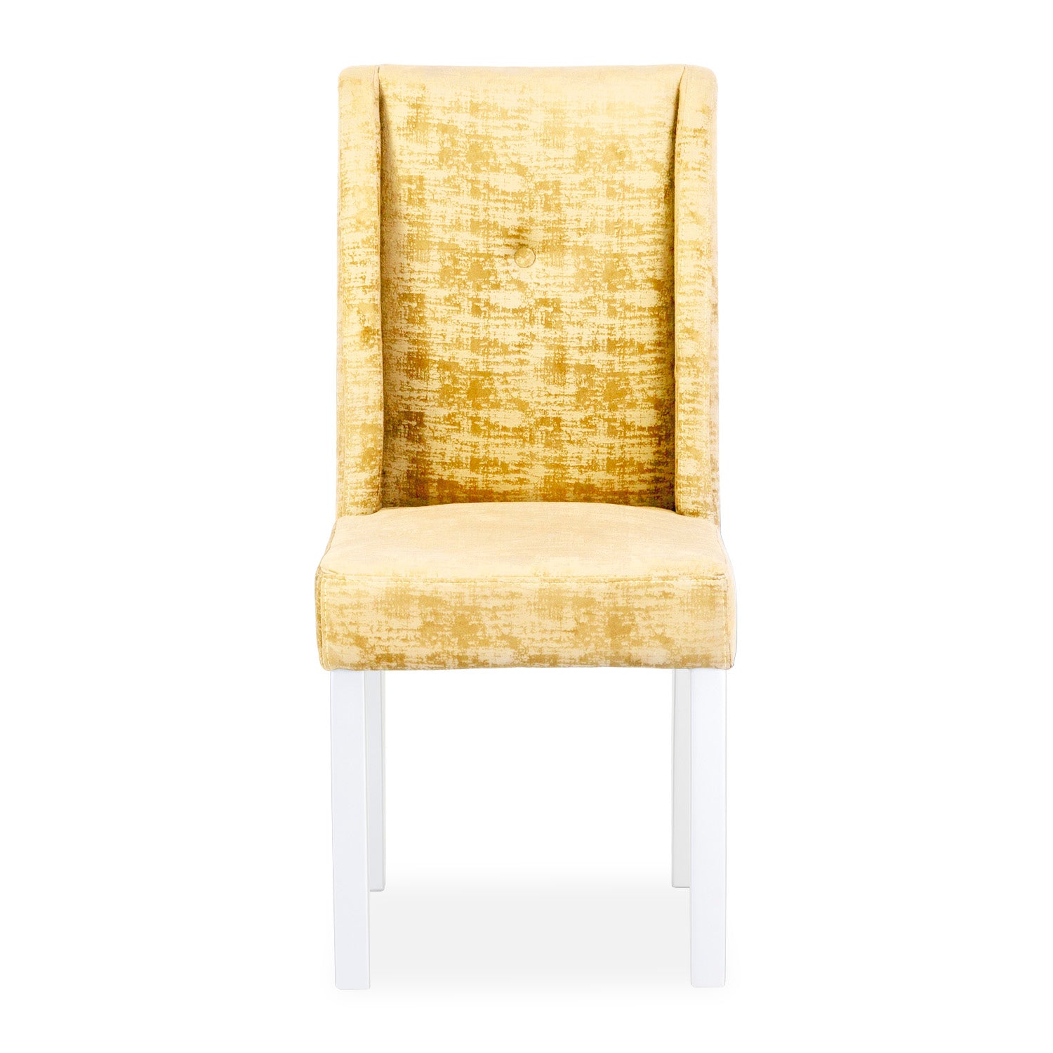 Silla Comedor Bulgary Chenille Oro, Blanco