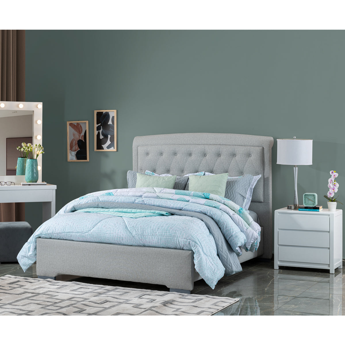 Cama Doble Murano Eurolino Plata