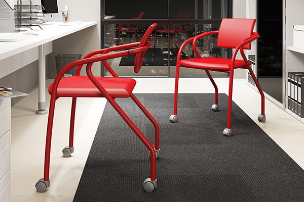 Silla de Escritorio Bonn Eurocuero Rojo