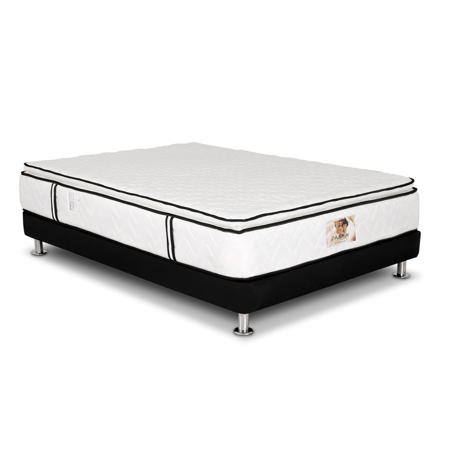 Colchon Doble Axel + Protector Doble + Almohada Zabra (Garantía 5 años)