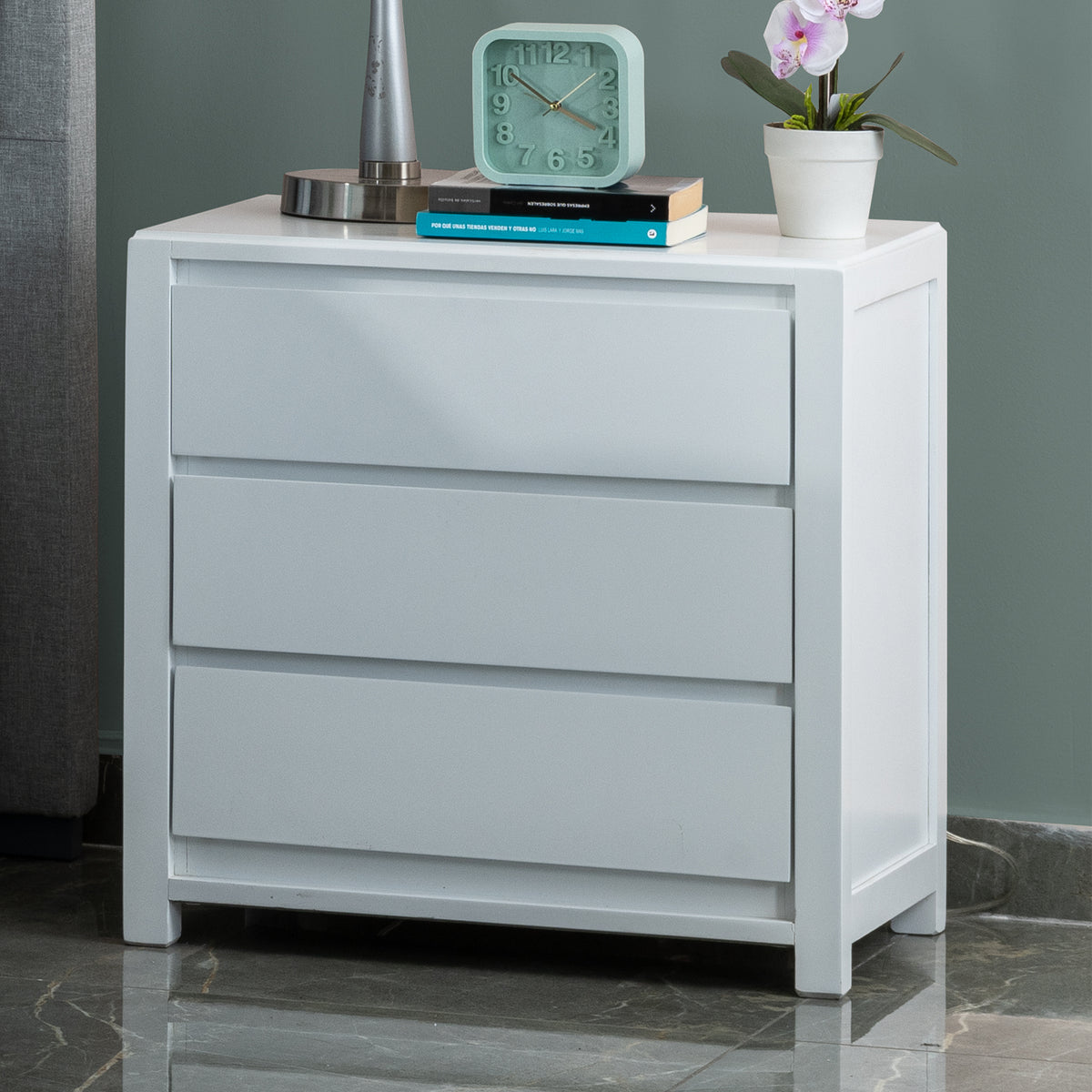 Mesa de Noche Alfa Blanco