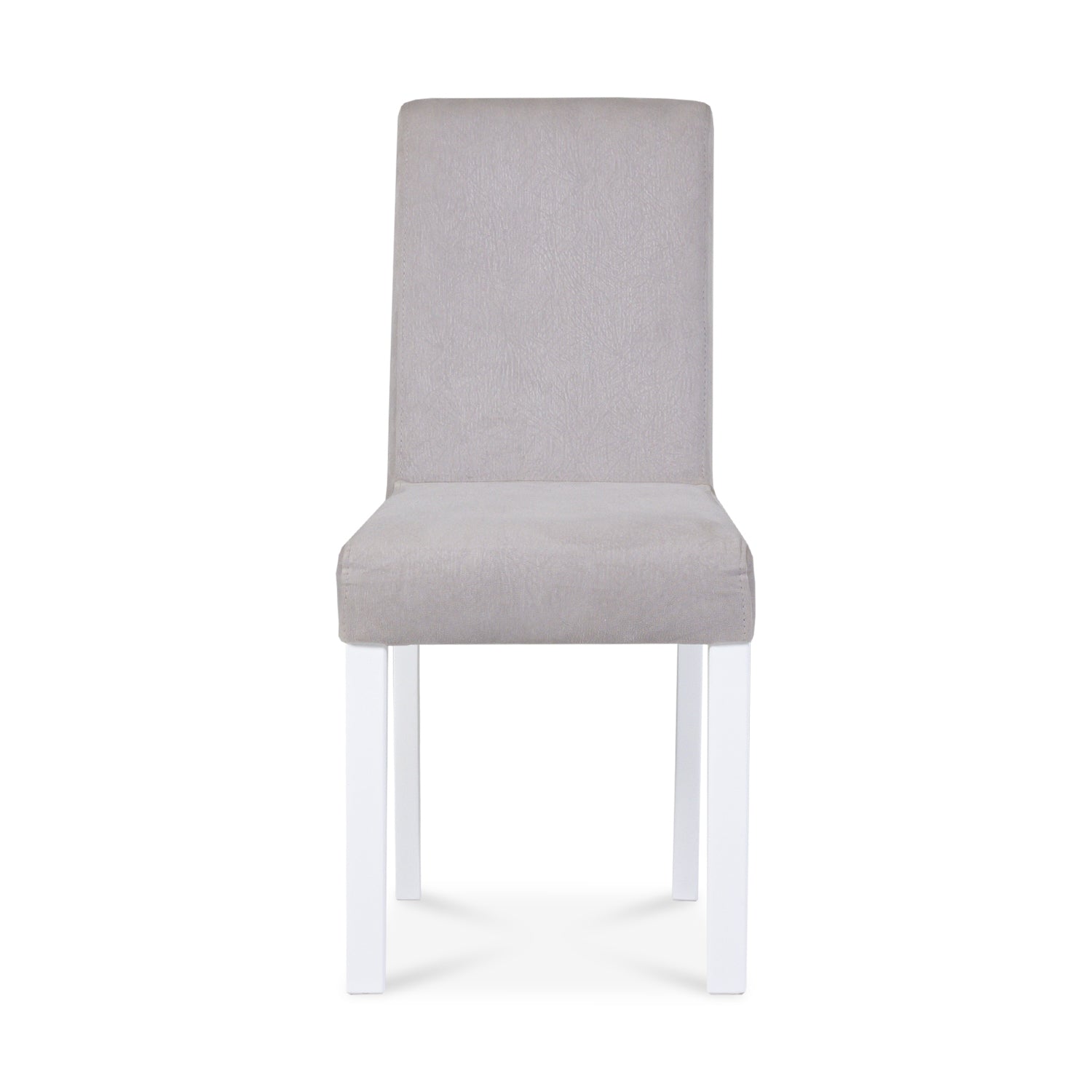 Comedor 4 Puestos Bruce Microfibra Gris, Blanco Poliuretano