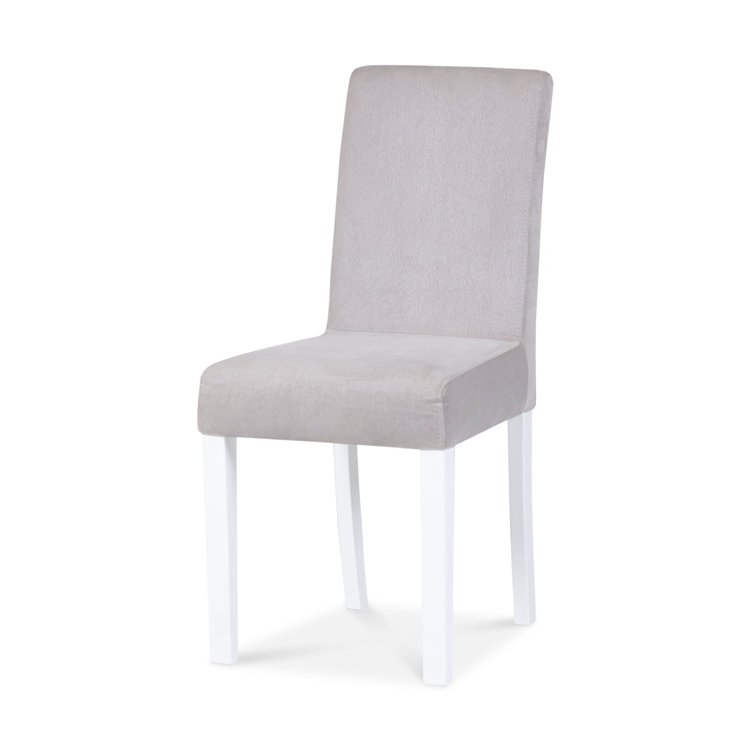 Comedor 4 Puestos Bruce Microfibra Gris, Blanco Poliuretano