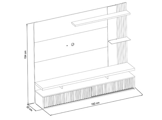 Panel de Tv Denver Natural, Off White 182X154X32